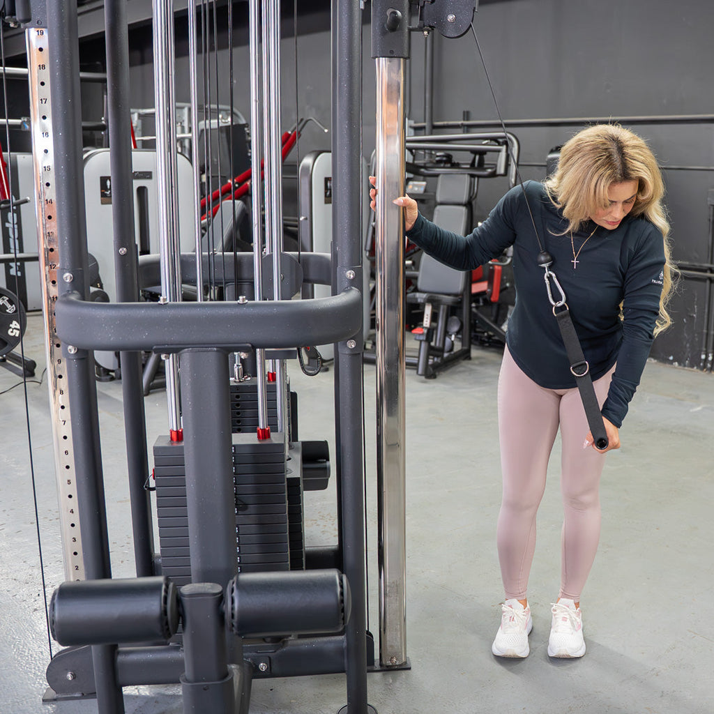 4 Stack Megatron Standard Jungle Gym - 2 Colors - Muscle D Fitness - Low Row, Lat Pulldown, Single Handle Hi/low Pulley, Double Hi/Low Pulley