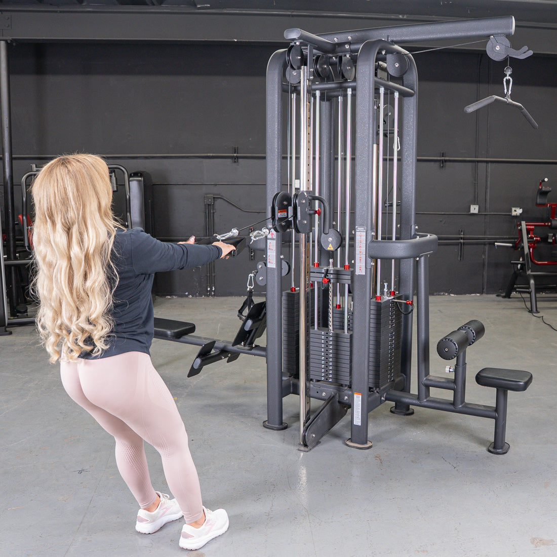 4 Stack Megatron Standard Jungle Gym - 2 Colors - Muscle D Fitness - Low Row, Lat Pulldown, Single Handle Hi/low Pulley, Double Hi/Low Pulley