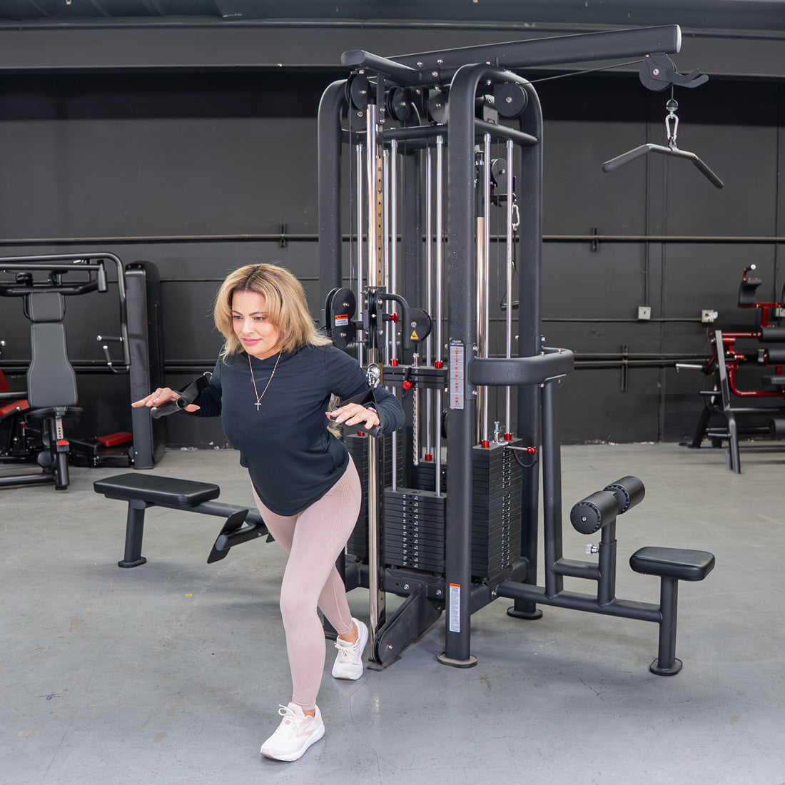 4 Stack Megatron Standard Jungle Gym - 2 Colors - Muscle D Fitness - Low Row, Lat Pulldown, Single Handle Hi/low Pulley, Double Hi/Low Pulley