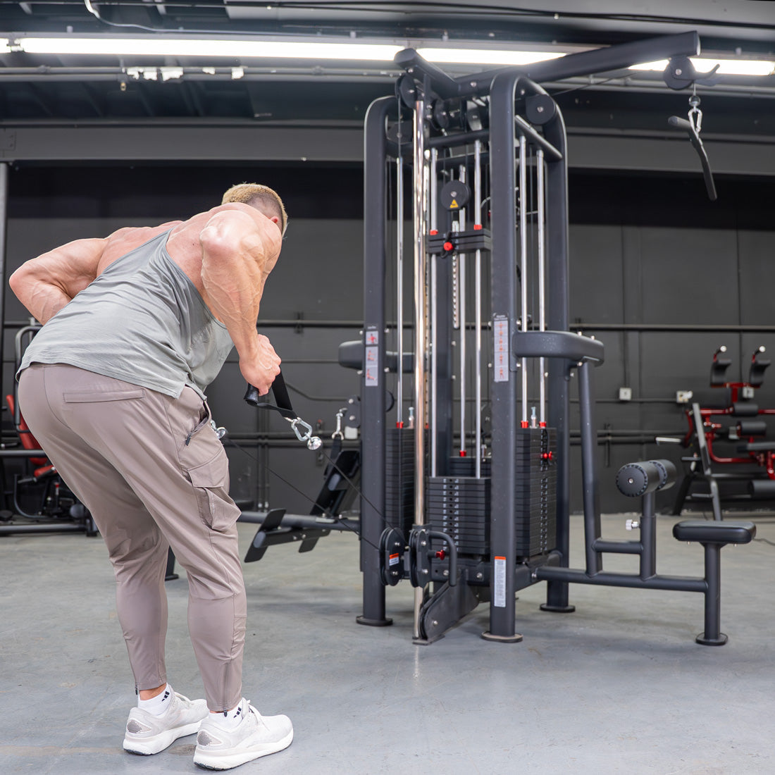 4 Stack Megatron Standard Jungle Gym - 2 Colors - Muscle D Fitness - Low Row, Lat Pulldown, Single Handle Hi/low Pulley, Double Hi/Low Pulley