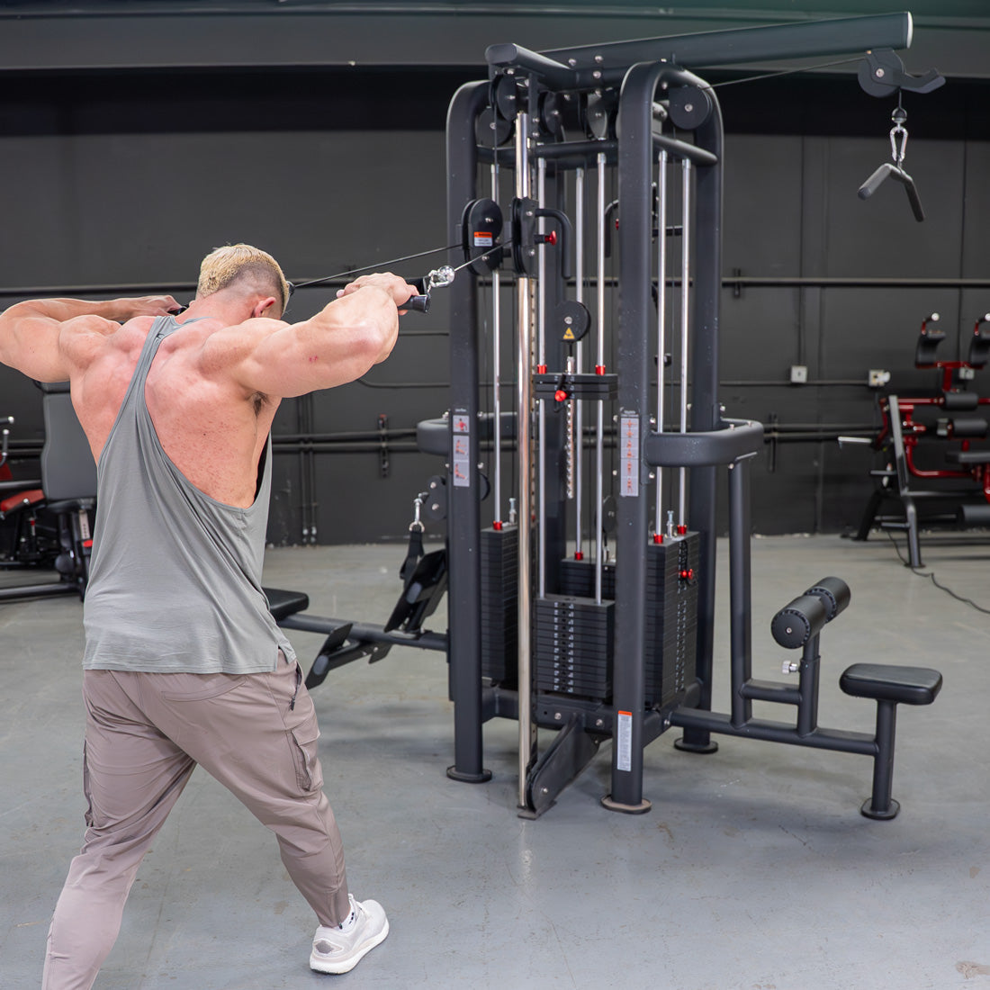 4 Stack Megatron Standard Jungle Gym - 2 Colors - Muscle D Fitness - Low Row, Lat Pulldown, Single Handle Hi/low Pulley, Double Hi/Low Pulley