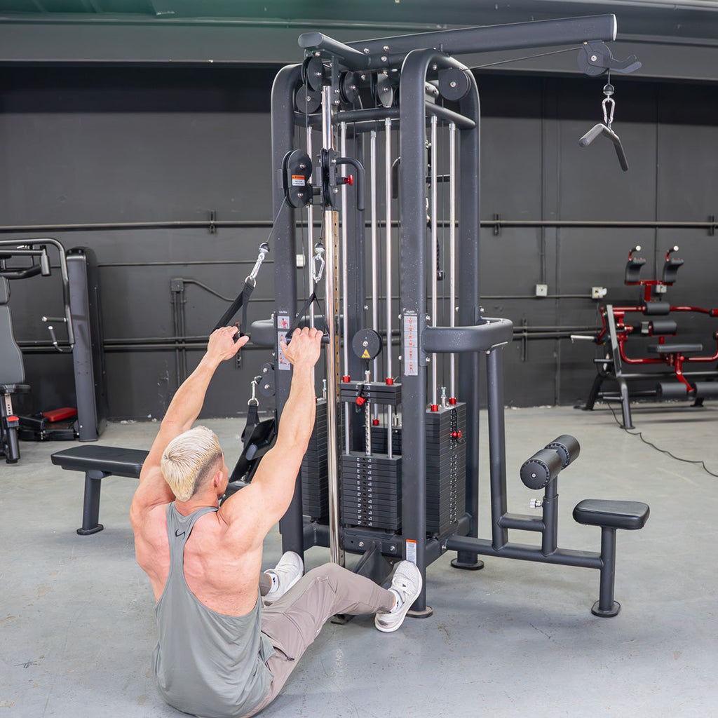 4 Stack Megatron Standard Jungle Gym - 2 Colors - Muscle D Fitness - Low Row, Lat Pulldown, Single Handle Hi/low Pulley, Double Hi/Low Pulley