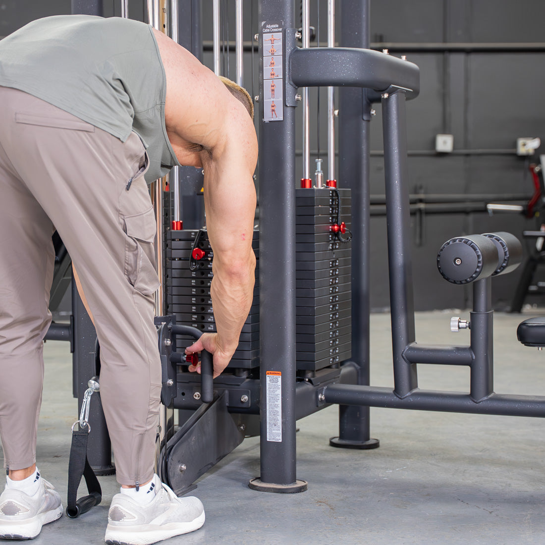 4 Stack Megatron Standard Jungle Gym - 2 Colors - Muscle D Fitness - Low Row, Lat Pulldown, Single Handle Hi/low Pulley, Double Hi/Low Pulley