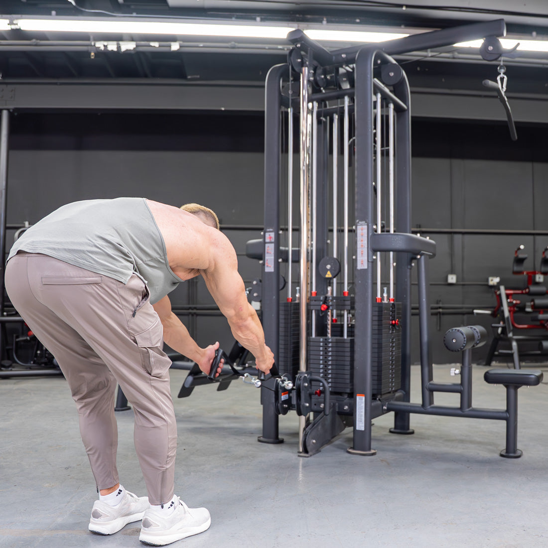 4 Stack Megatron Standard Jungle Gym - 2 Colors - Muscle D Fitness - Low Row, Lat Pulldown, Single Handle Hi/low Pulley, Double Hi/Low Pulley