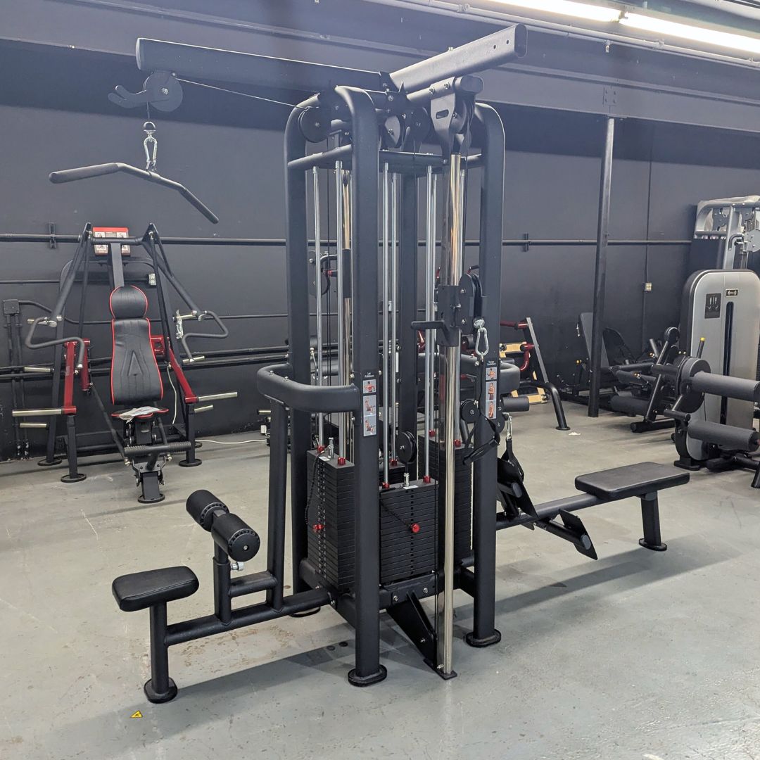 4 Stack Megatron Standard Jungle Gym - 2 Colors - Muscle D Fitness - Low Row, Lat Pulldown, Single Handle Hi/low Pulley, Double Hi/Low Pulley