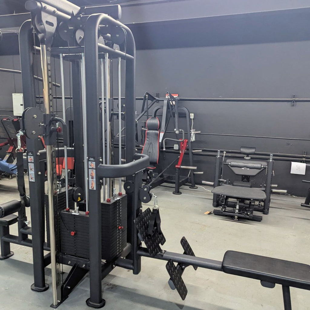 4 Stack Megatron Standard Jungle Gym - 2 Colors - Muscle D Fitness - Low Row, Lat Pulldown, Single Handle Hi/low Pulley, Double Hi/Low Pulley