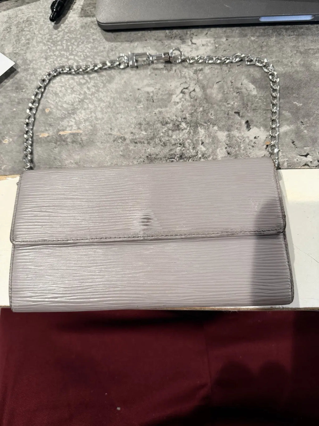 Louis Vuitton Epi Leather Sarah Long Wallet LAVENDER Color