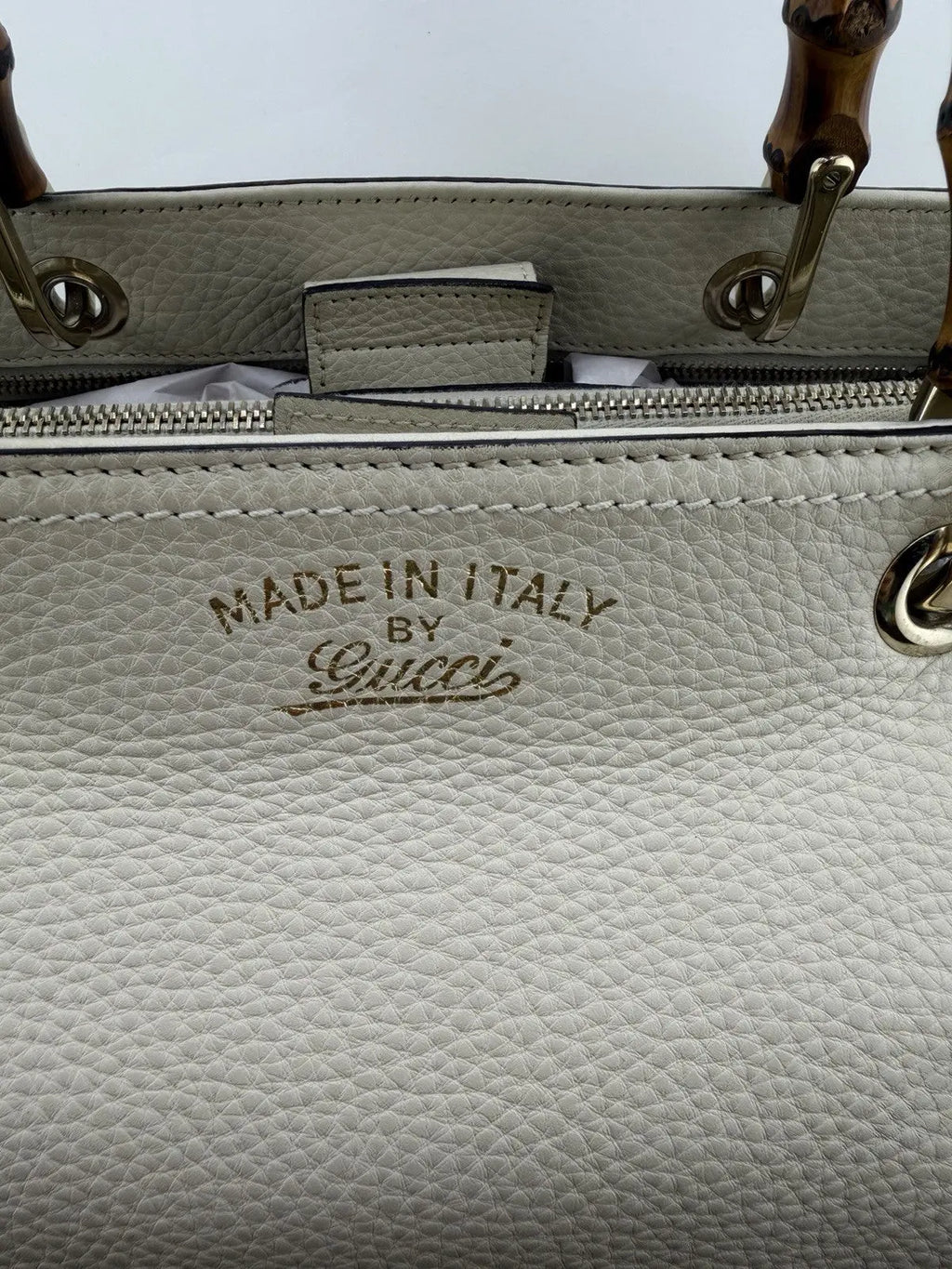 Gucci Bamboo Shopper Leather Tote Bag In New Condition