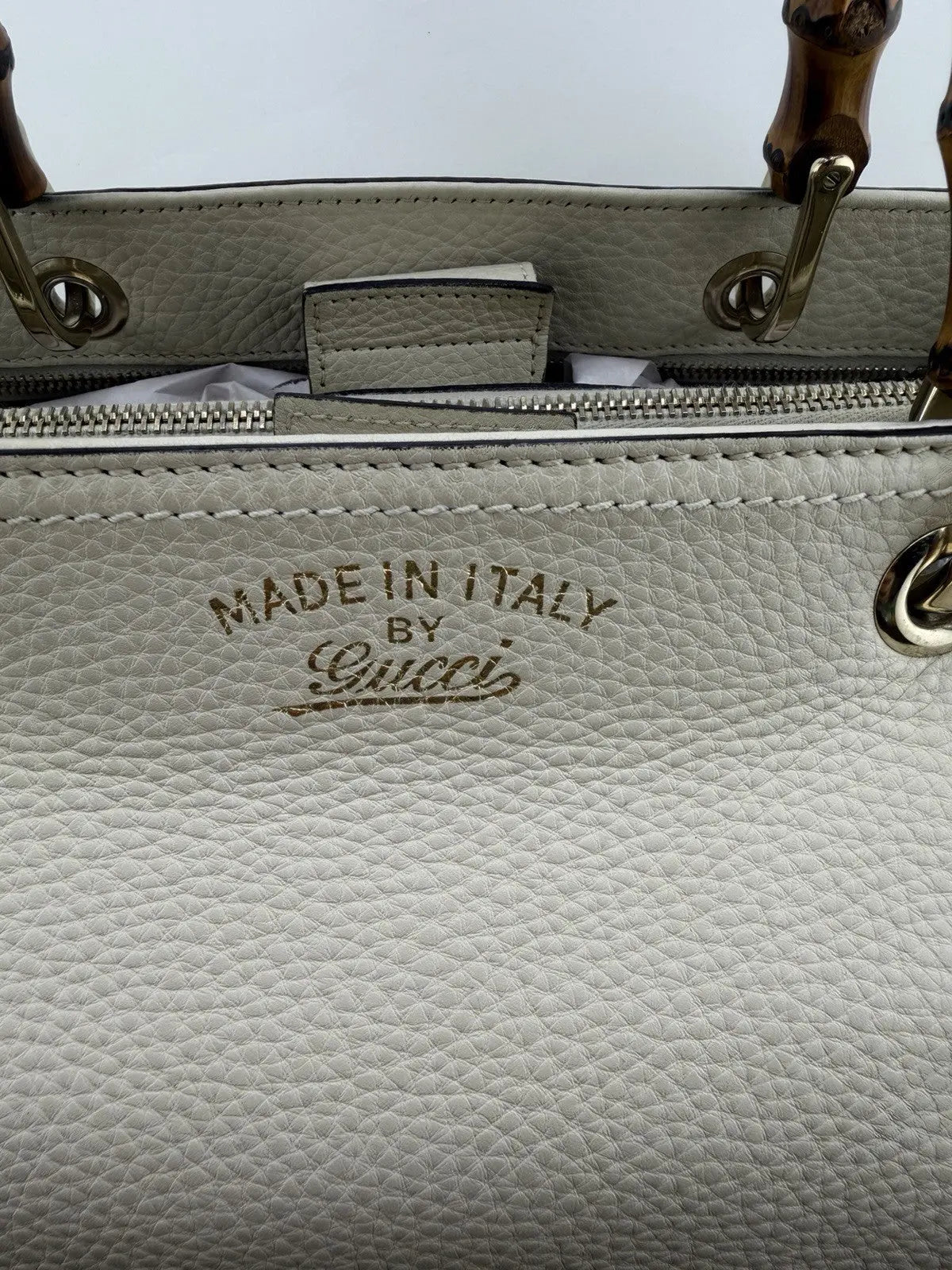 Gucci Bamboo Shopper Leather Tote Bag In New Condition