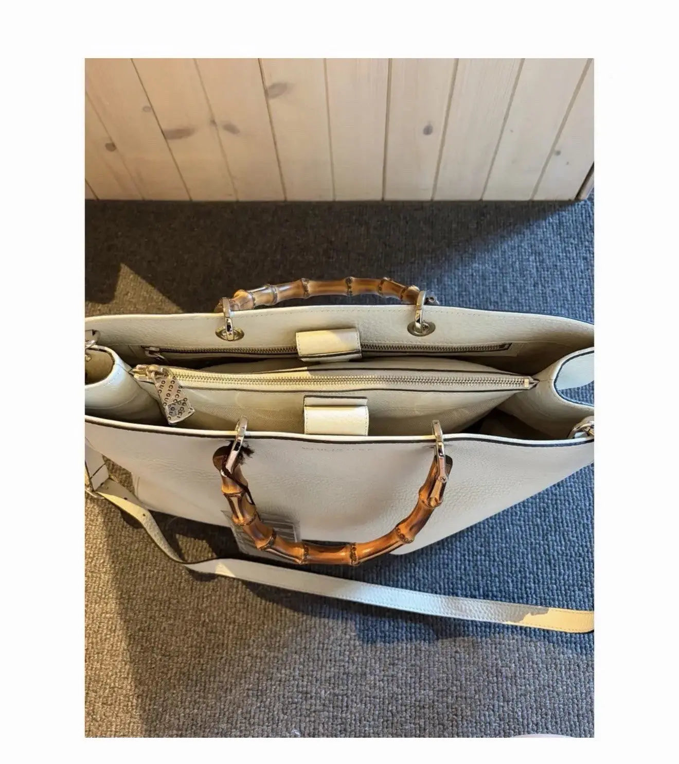 Gucci Bamboo Shopper Leather Tote Bag In New Condition
