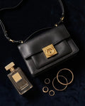 Ferragamo Leather Aileen Black Handbag / Crossbody Adjustable/ Removable Strap