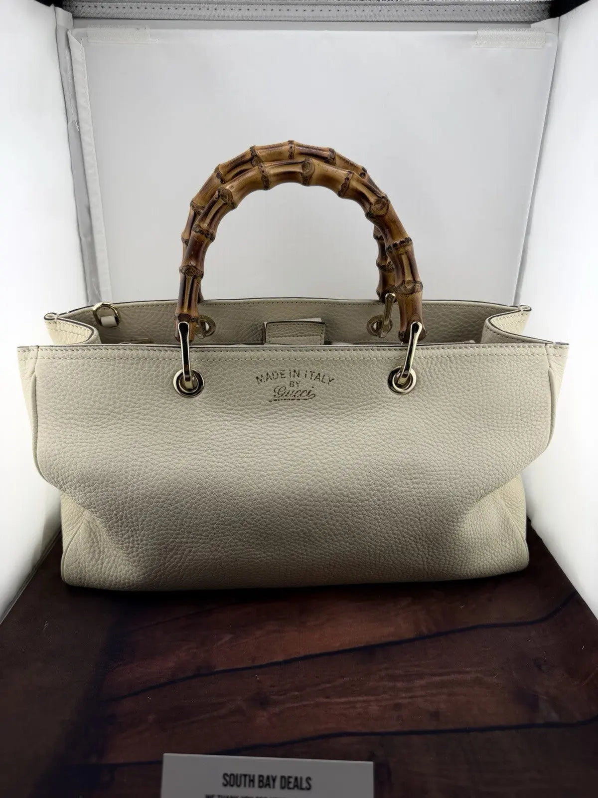Gucci Bamboo Shopper Leather Tote Bag In New Condition