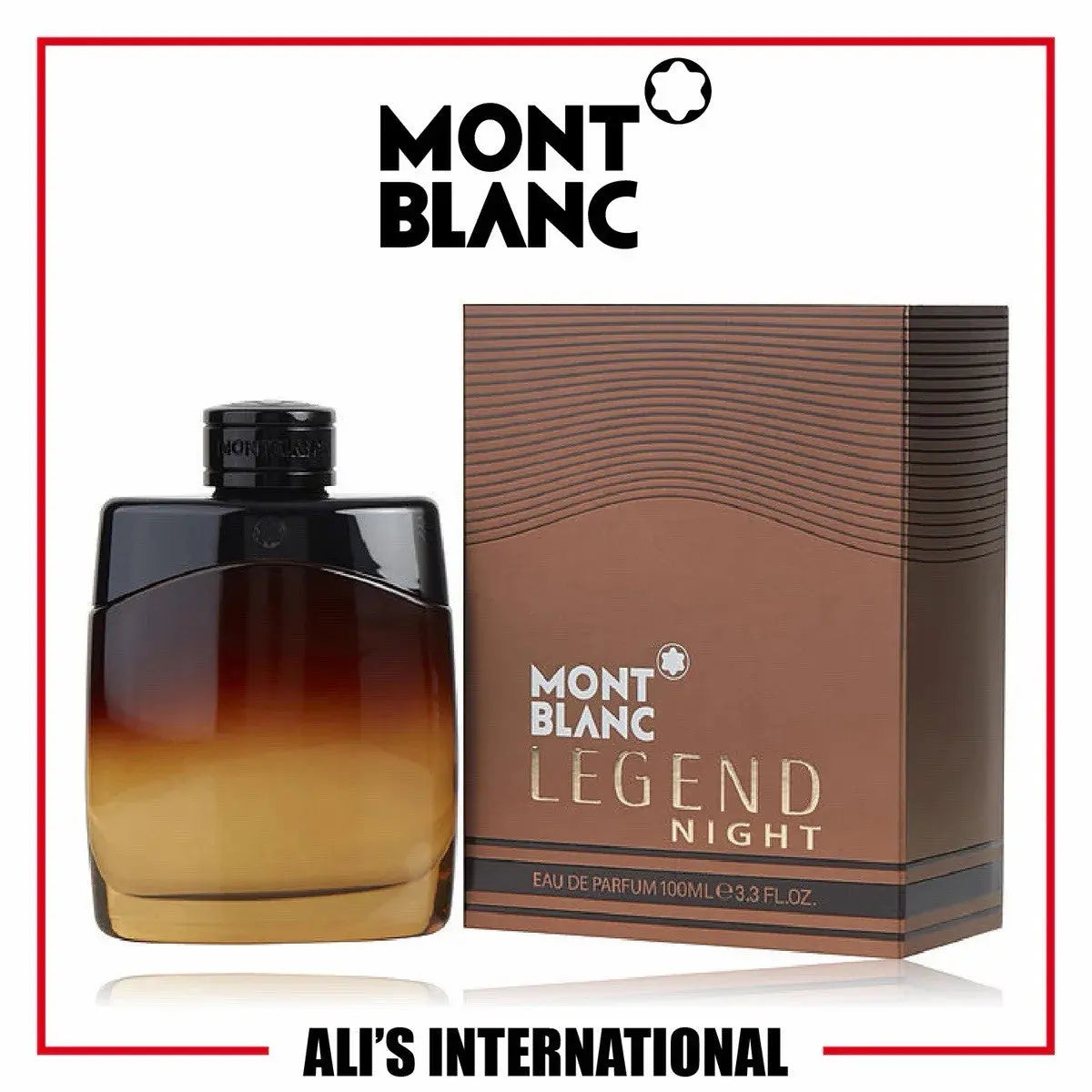 Legend Night By Mont Blanc 3.3oz/100ml Edp Spray For Men New In Box