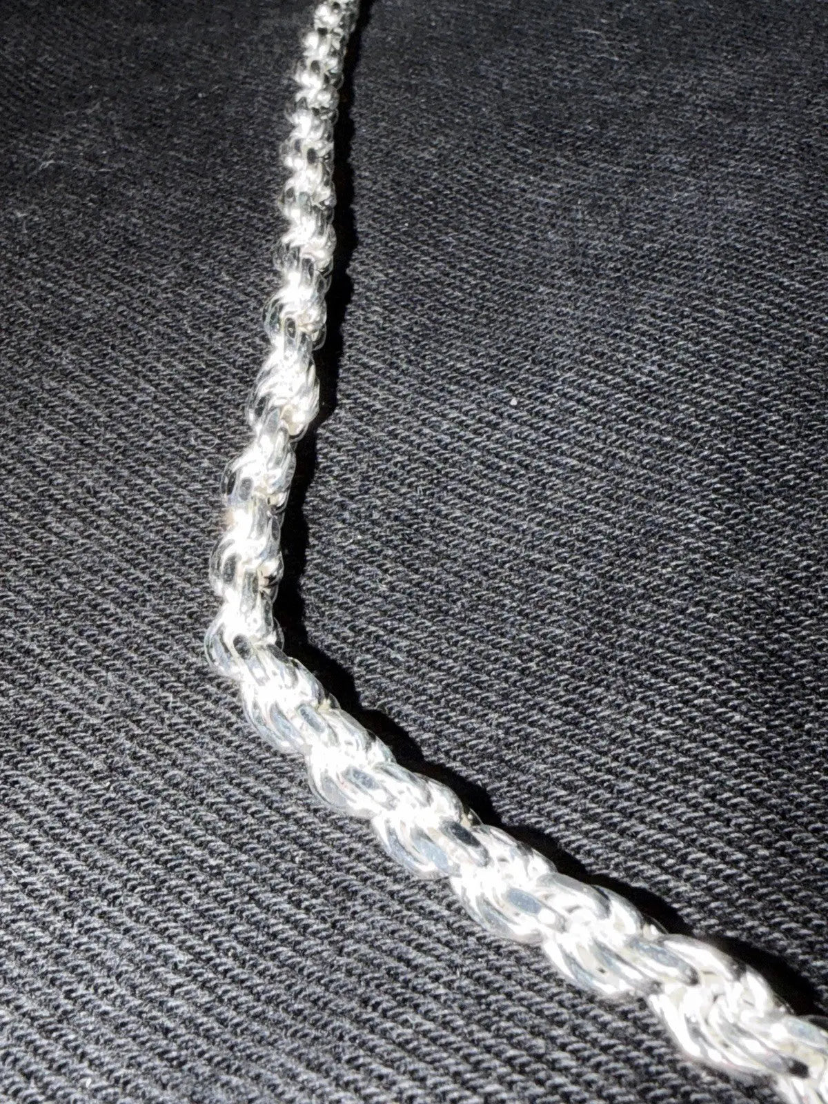 Real 925 SOLID Sterling Silver Diamond Cut ROPE Chain Necklace 6mm 20” 54.6 Gr