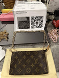 Louis Vuitton Monogram Petit Bucket Pouch With COA