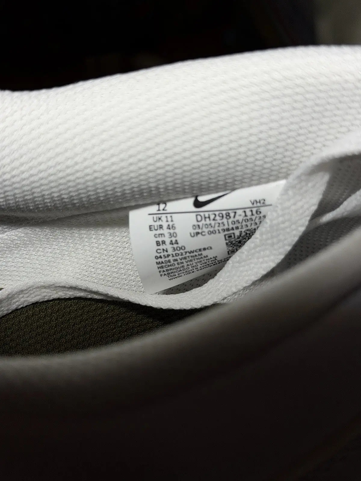Nike Court Vision Next Nature Low White Medium Olive DH2987-116 Shoes Size 12