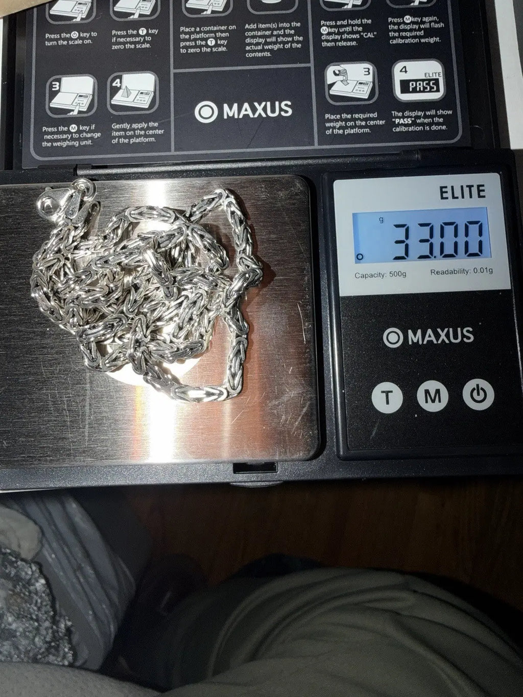 Premium Byzantine Chain Sterling Silver 23” 3.2mm 33 Grams