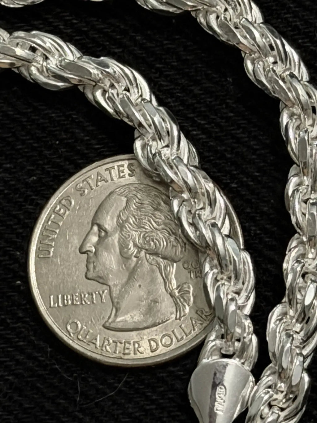 Real 925 SOLID Sterling Silver Diamond Cut ROPE Chain Necklace 6mm 20” 54.6 Gr