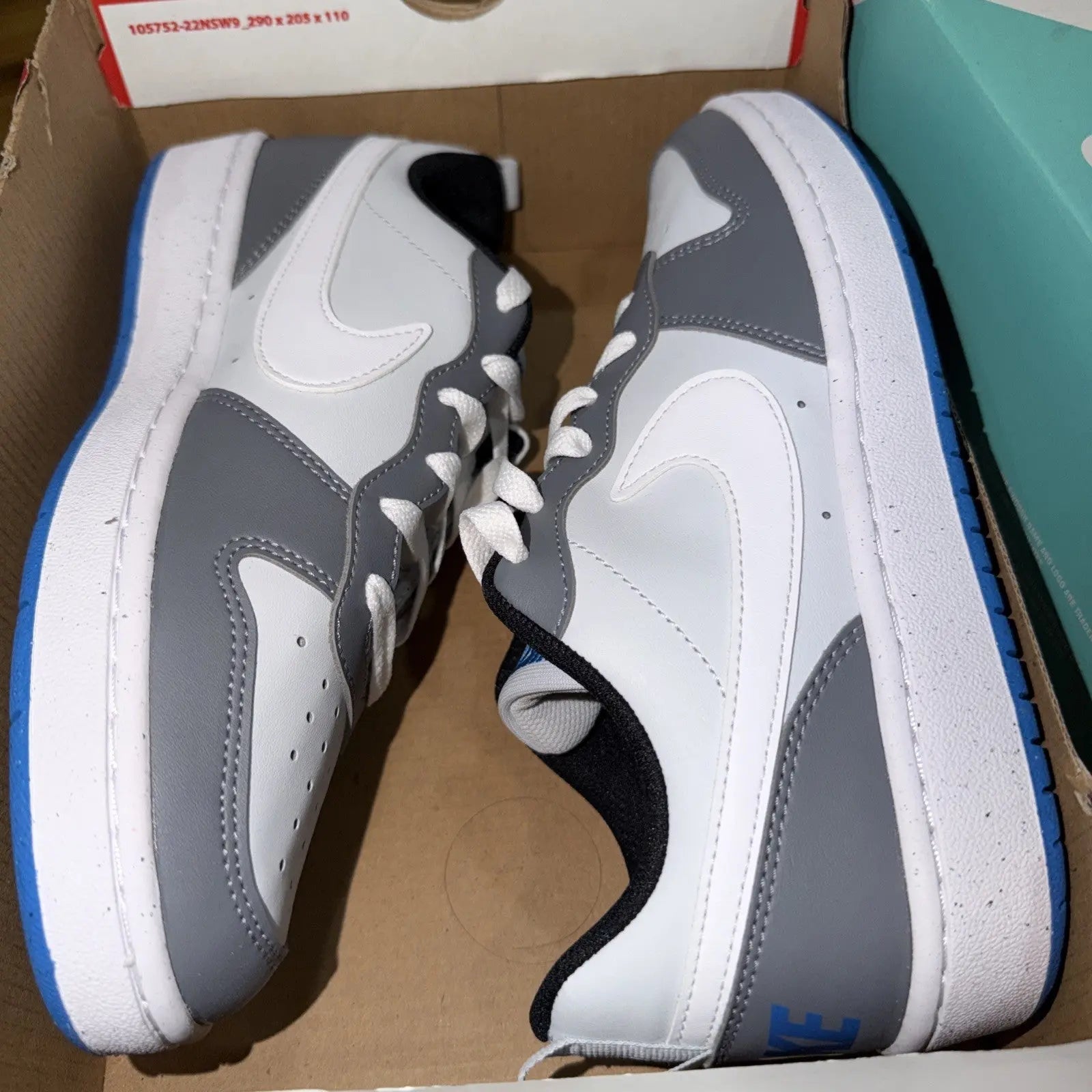 Size 6.5Y (GS) - Nike Court Borough Low Pure Platinum White Cool Grey DV5456 019