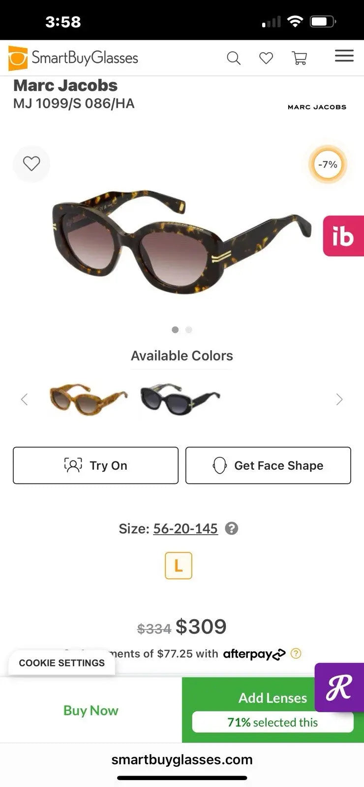 MARC JACOBS GLASSES MODEL MJ-1099-S - 086/HA with CASE