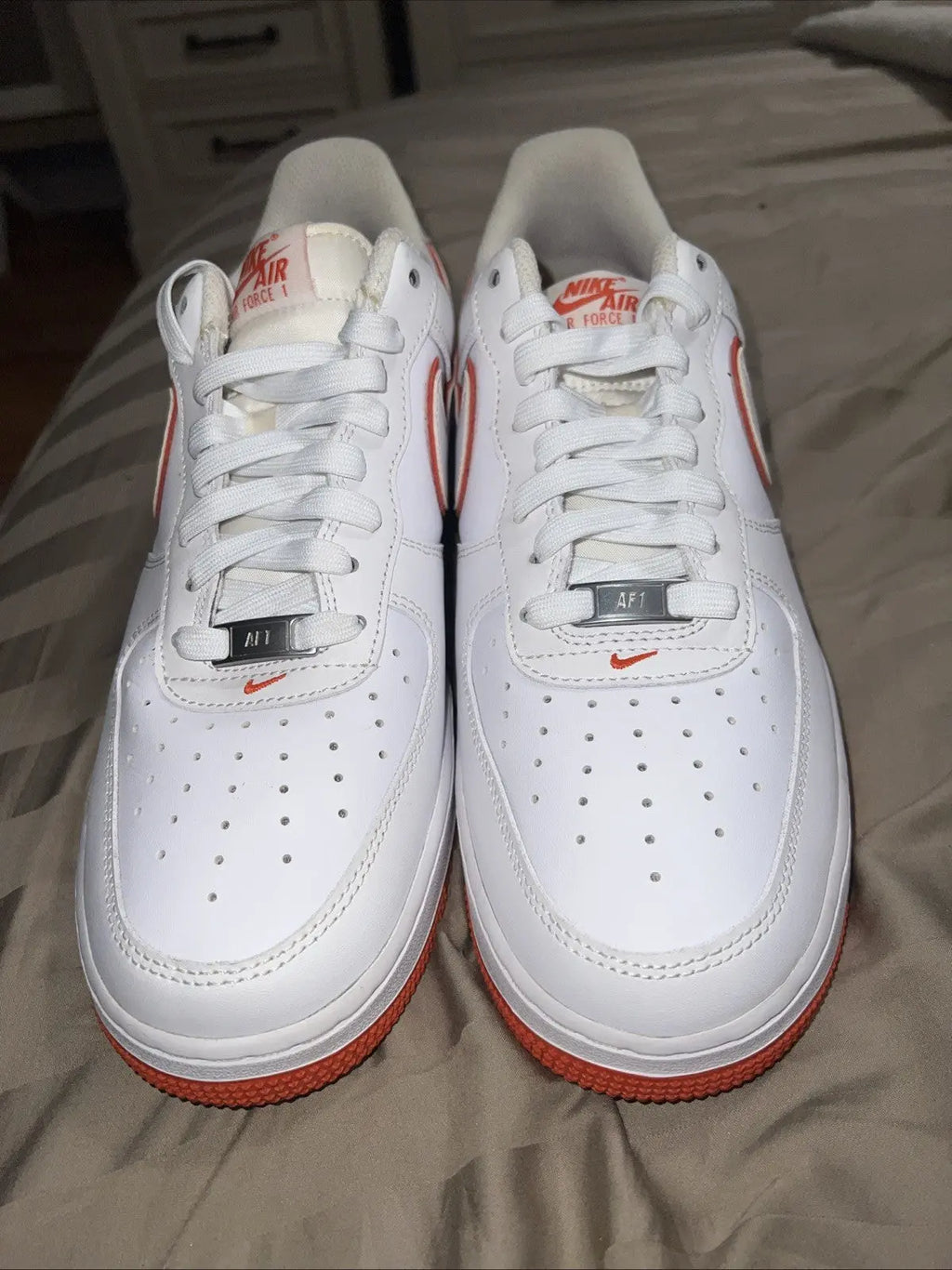 Size 10 - Nike Air Force 1 '07 White Picante Red