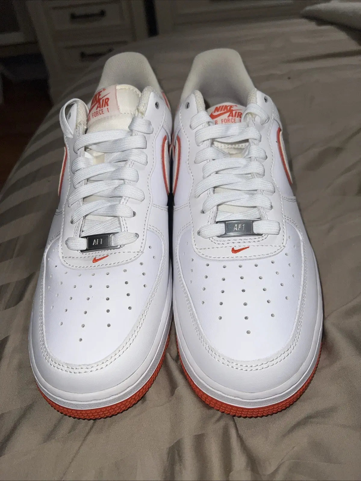 Size 10 - Nike Air Force 1 '07 White Picante Red
