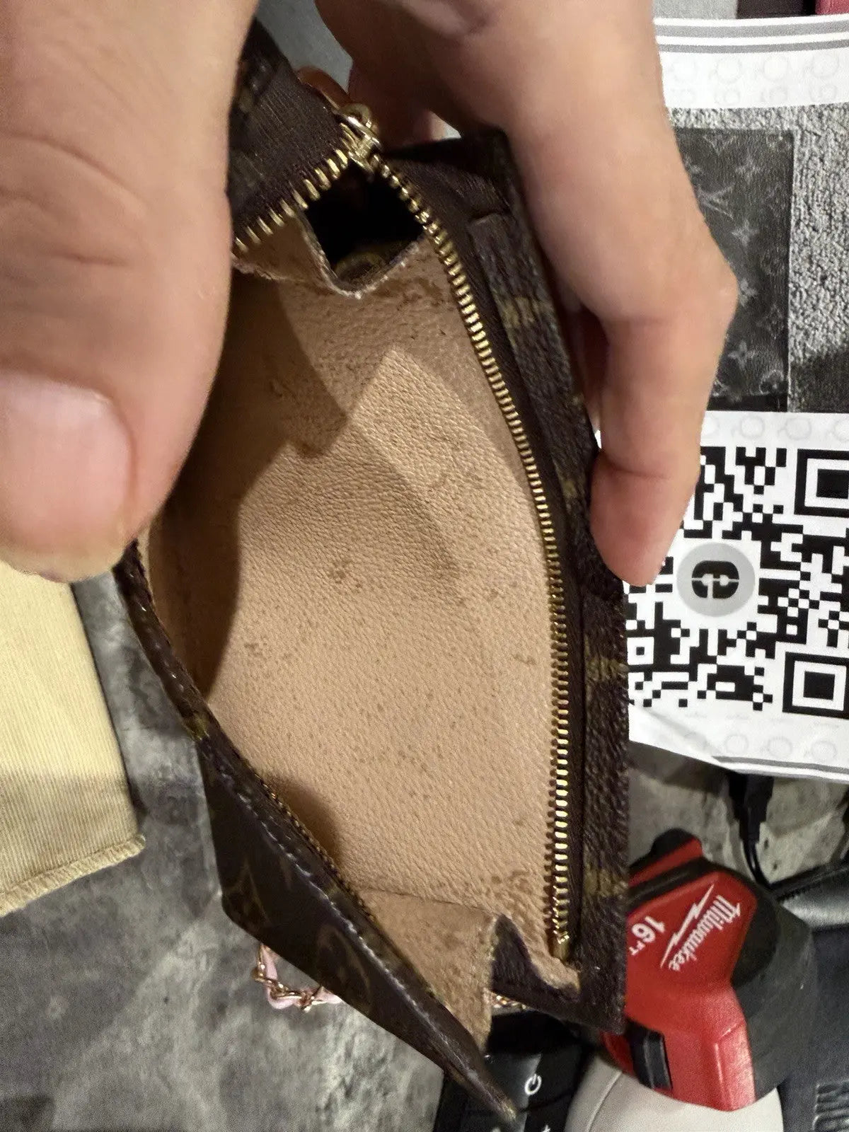 Louis Vuitton Monogram Petit Bucket Pouch With COA