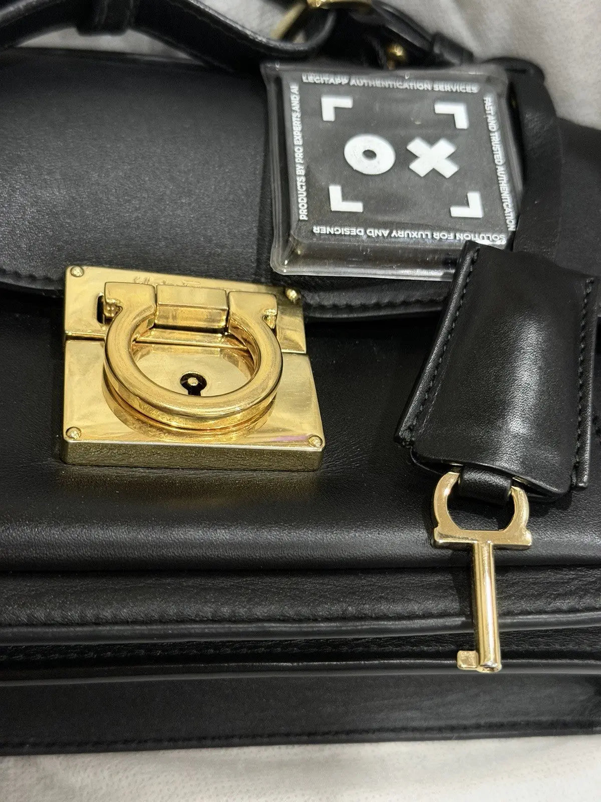 Ferragamo Leather Aileen Black Handbag / Crossbody Adjustable/ Removable Strap