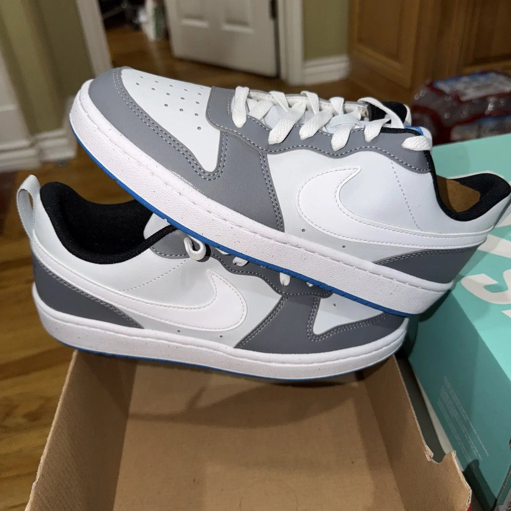 Size 6.5Y (GS) - Nike Court Borough Low Pure Platinum White Cool Grey DV5456 019