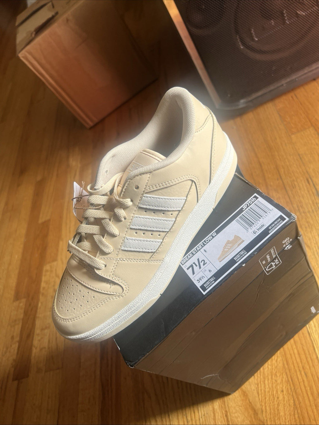 Adidas Break Start Low Womens Sz 7.5 Basketball Sneakers Shoes Sand Peach JP7516