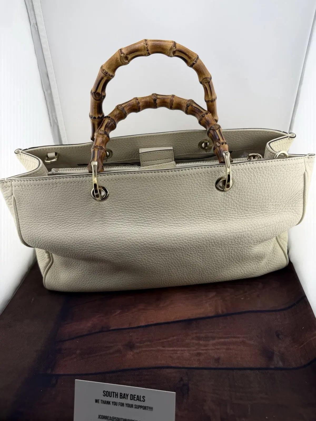 Gucci Bamboo Shopper Leather Tote Bag In New Condition