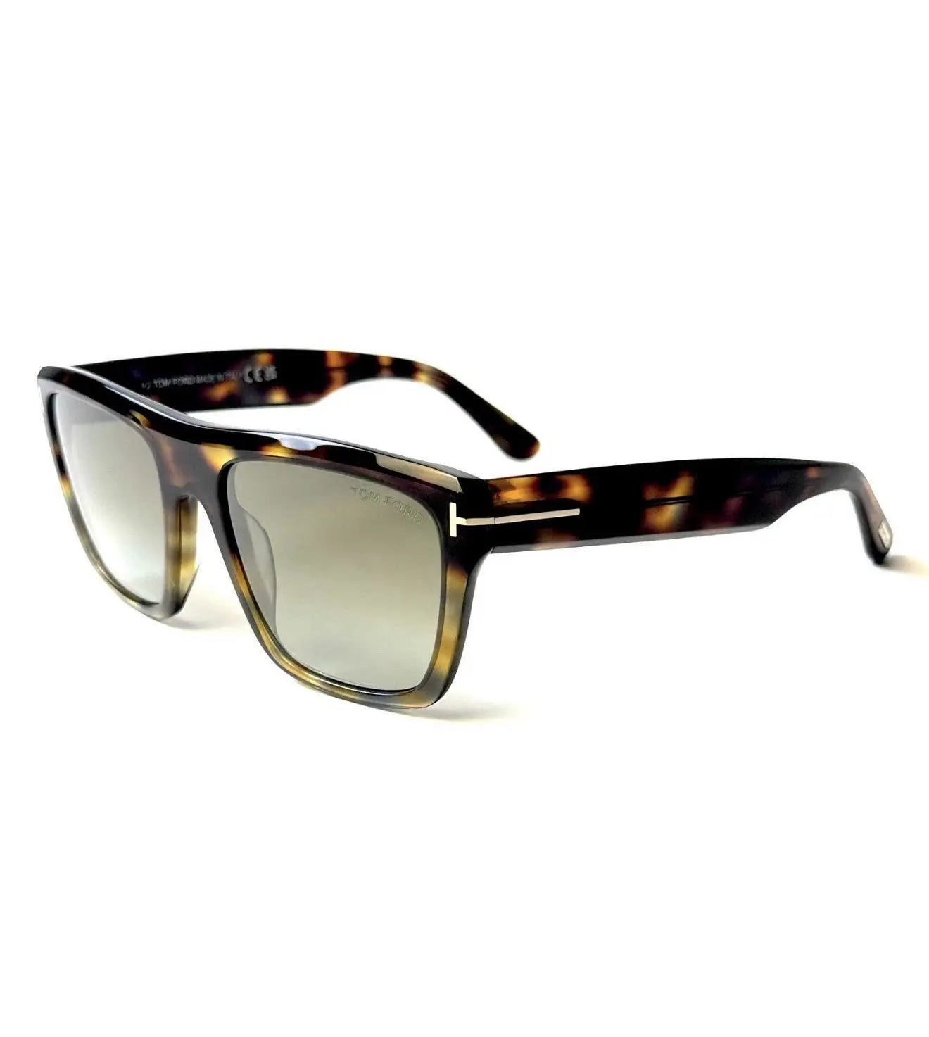 Tom Ford ALBERTO FT 1077 Dark Havana/Brown Shaded (55G) Tortoise Sunglasses