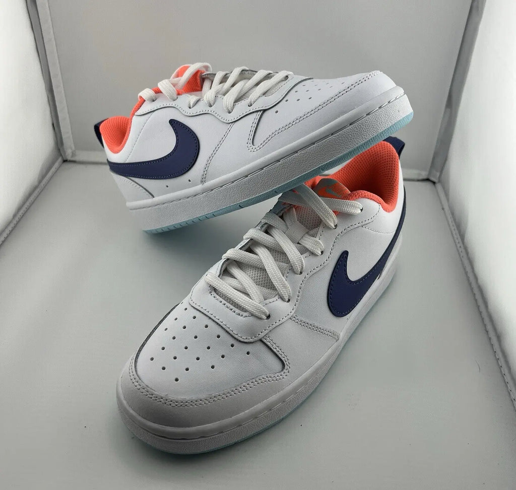 Nike Court Borough 2 BQ5448-112 GS/ White navy/ Orange Insole Size 5Y