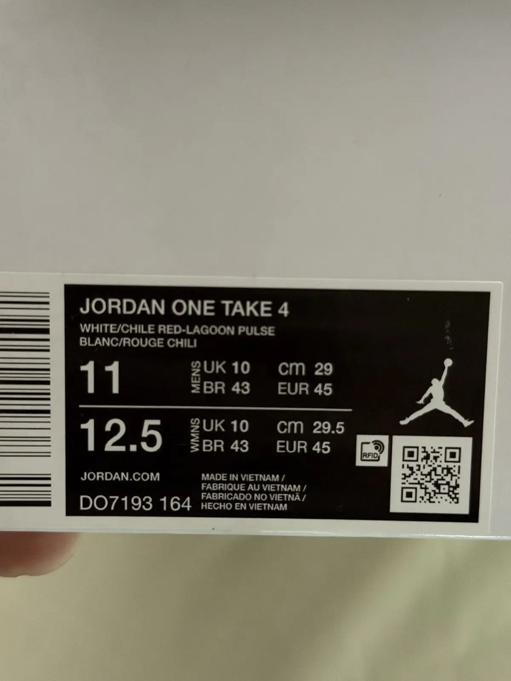 Air Jordan One Take 4 White Lagoon Pulse Size 11 Mens Shoes