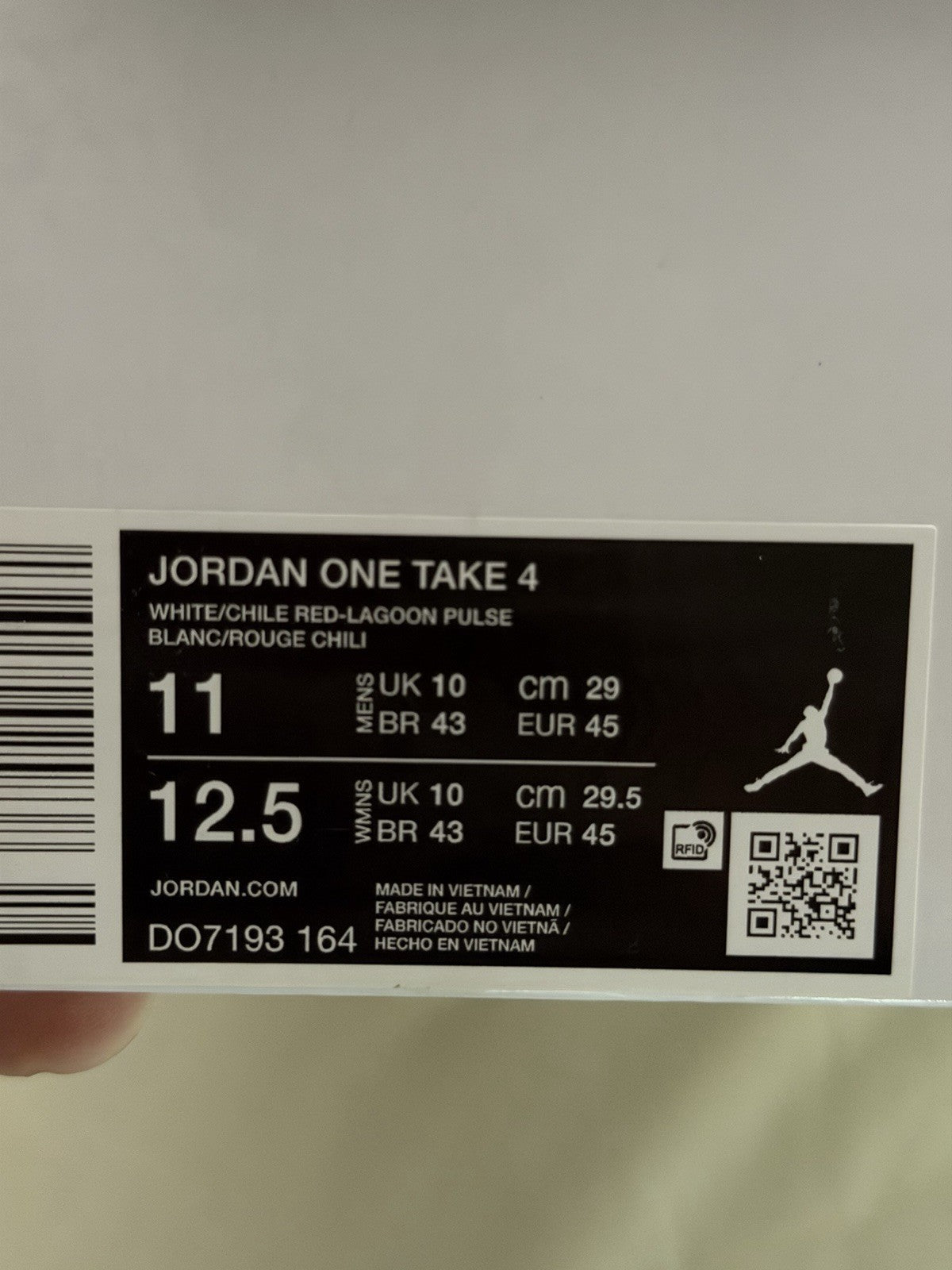 Air Jordan One Take 4 White Lagoon Pulse Size 11 Mens Shoes