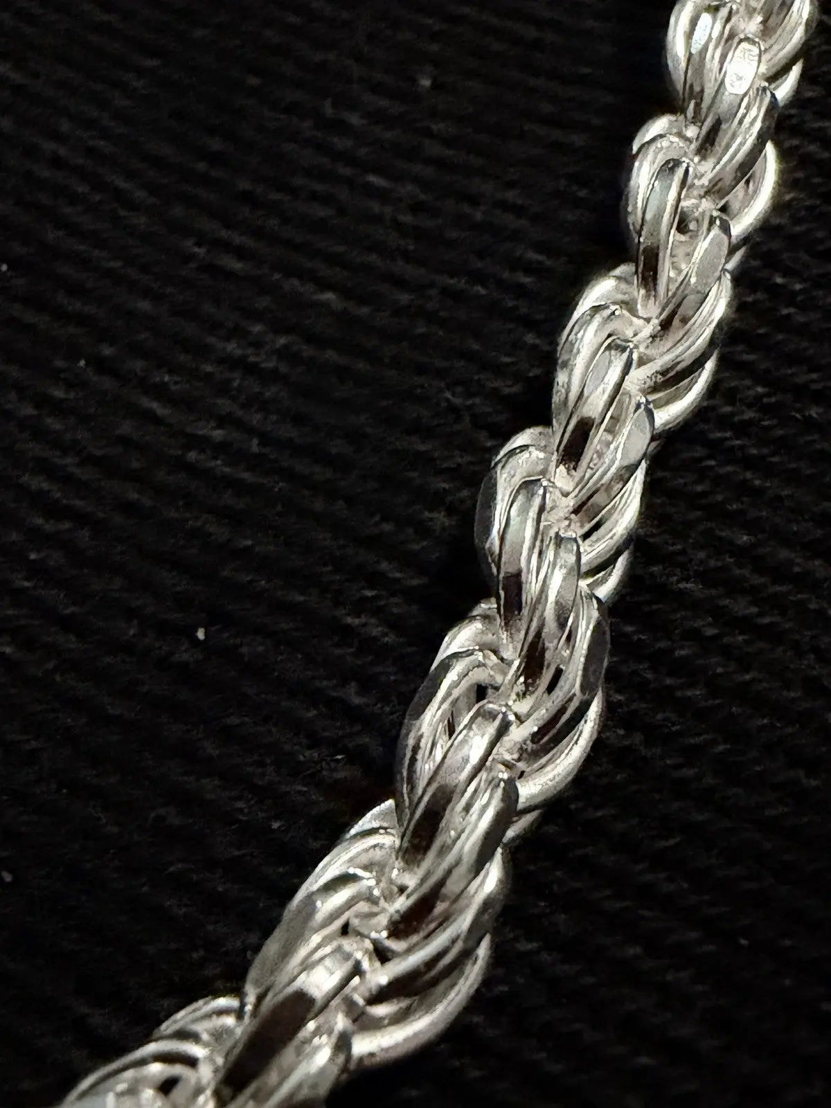 Real 925 SOLID Sterling Silver Diamond Cut ROPE Chain Necklace 6mm 20” 54.6 Gr