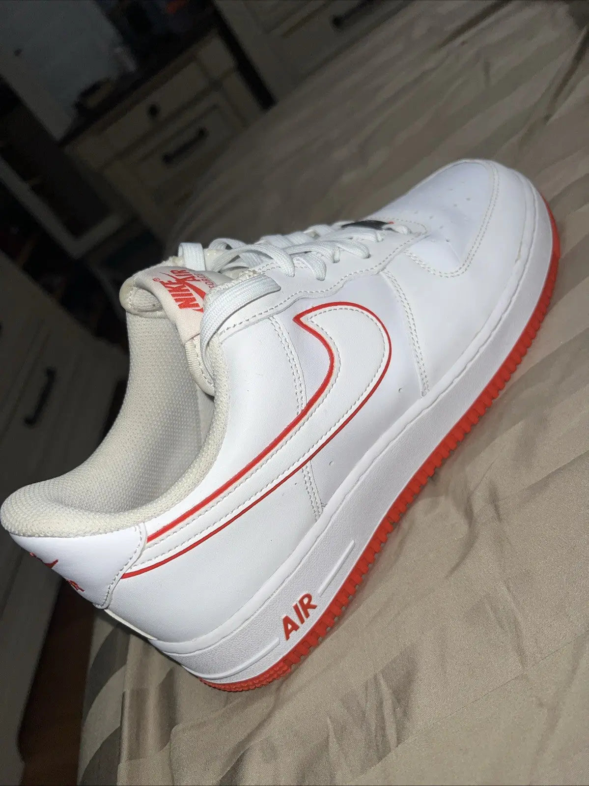 Size 10 - Nike Air Force 1 '07 White Picante Red