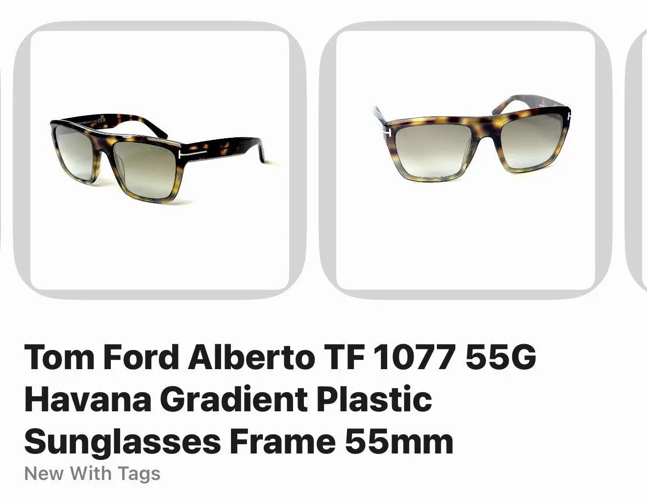 Tom Ford ALBERTO FT 1077 Dark Havana/Brown Shaded (55G) Tortoise Sunglasses