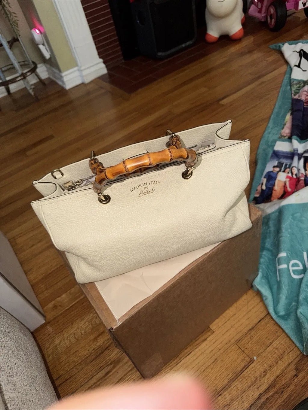 Gucci Bamboo Shopper Leather Tote Bag In New Condition