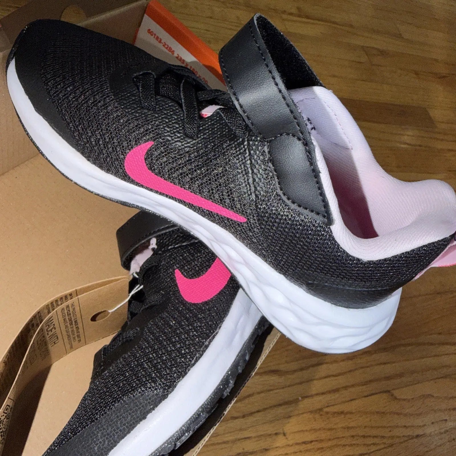Nike Revolution 6 Black Pink Foam DD1095-007 Size 12C