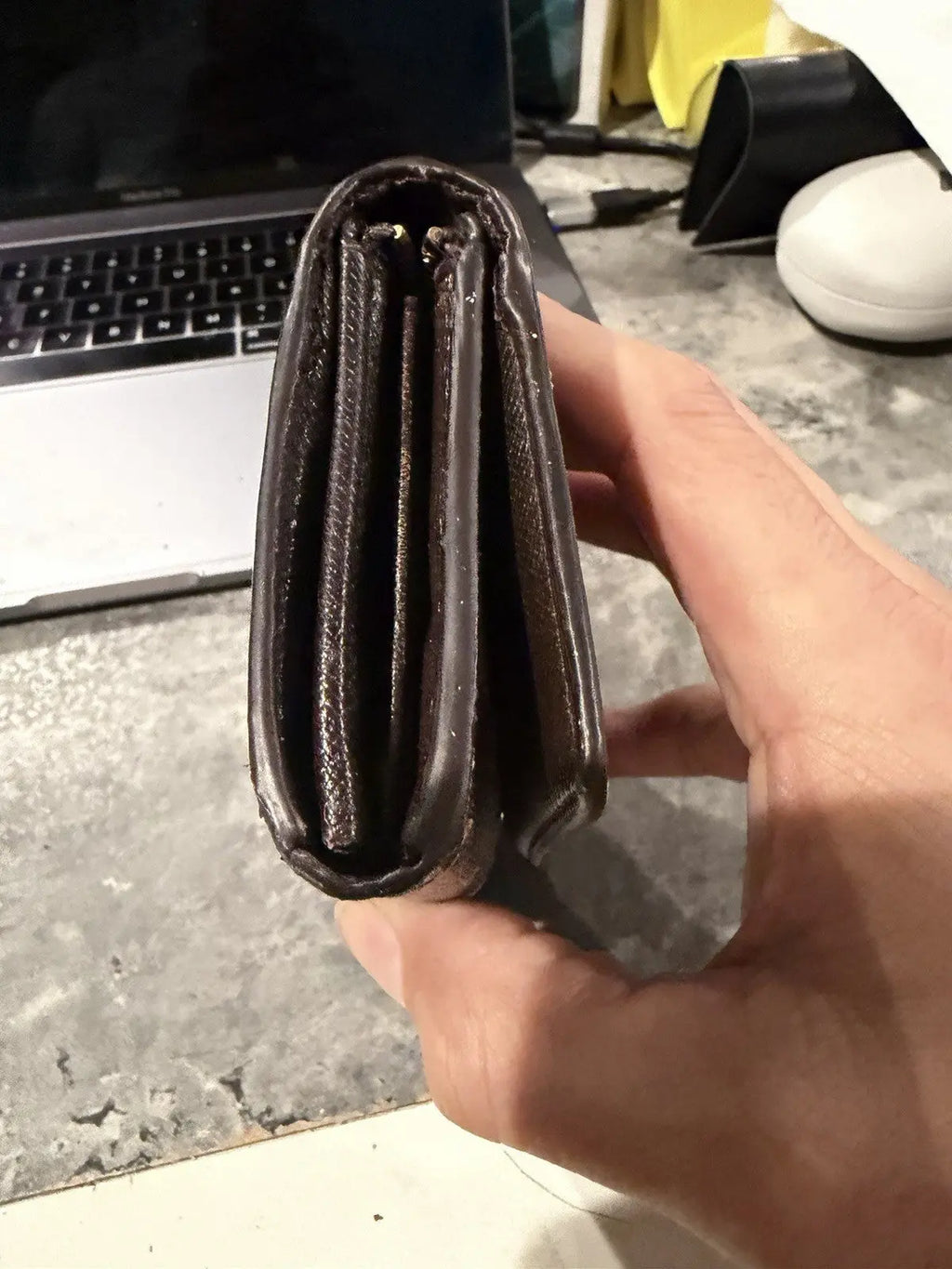 Louis Vuitton LV Pristine Condition Porte Tresor Damier Ebene Trifold Wallet