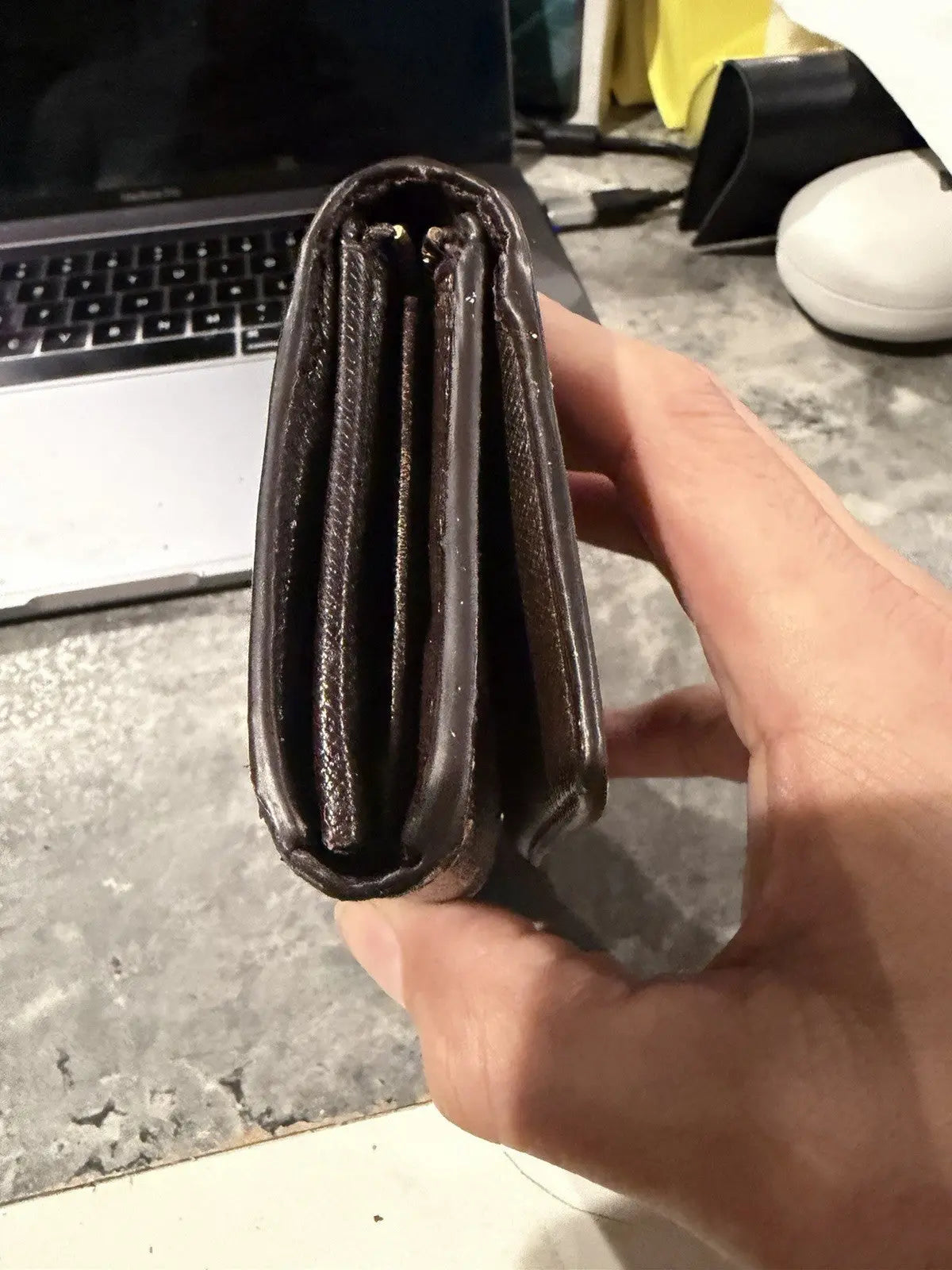 Louis Vuitton LV Pristine Condition Porte Tresor Damier Ebene Trifold Wallet