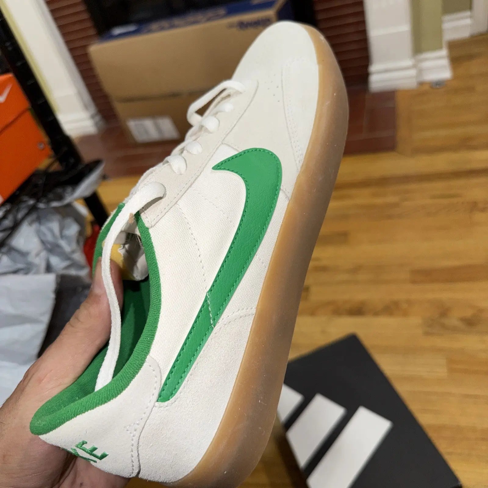 NIKE SB HERITAGE VULC_SUMMIT-WHITE/LUCKY-GREEN CD5010-101-SIZE 13