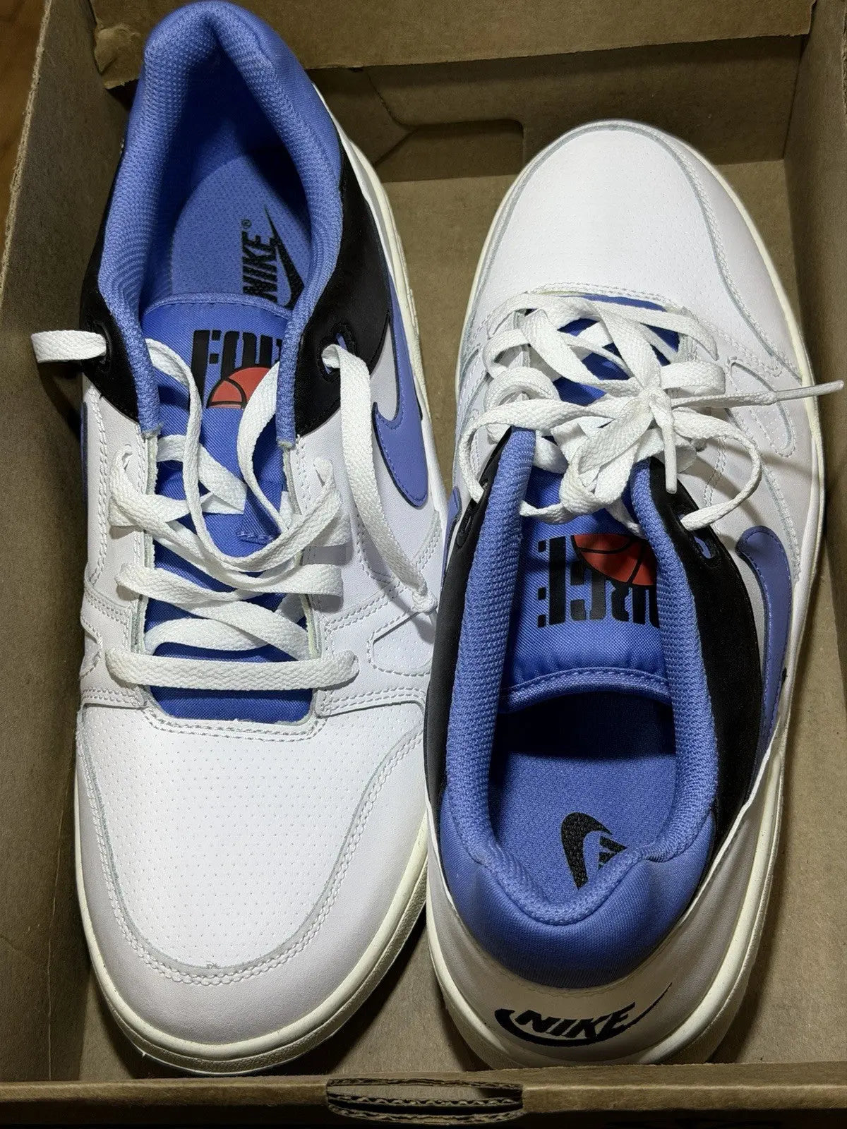 Nike Men's Full Force Low Shoes White/ C.Blue FB1362-100  Size 11.5 Mens