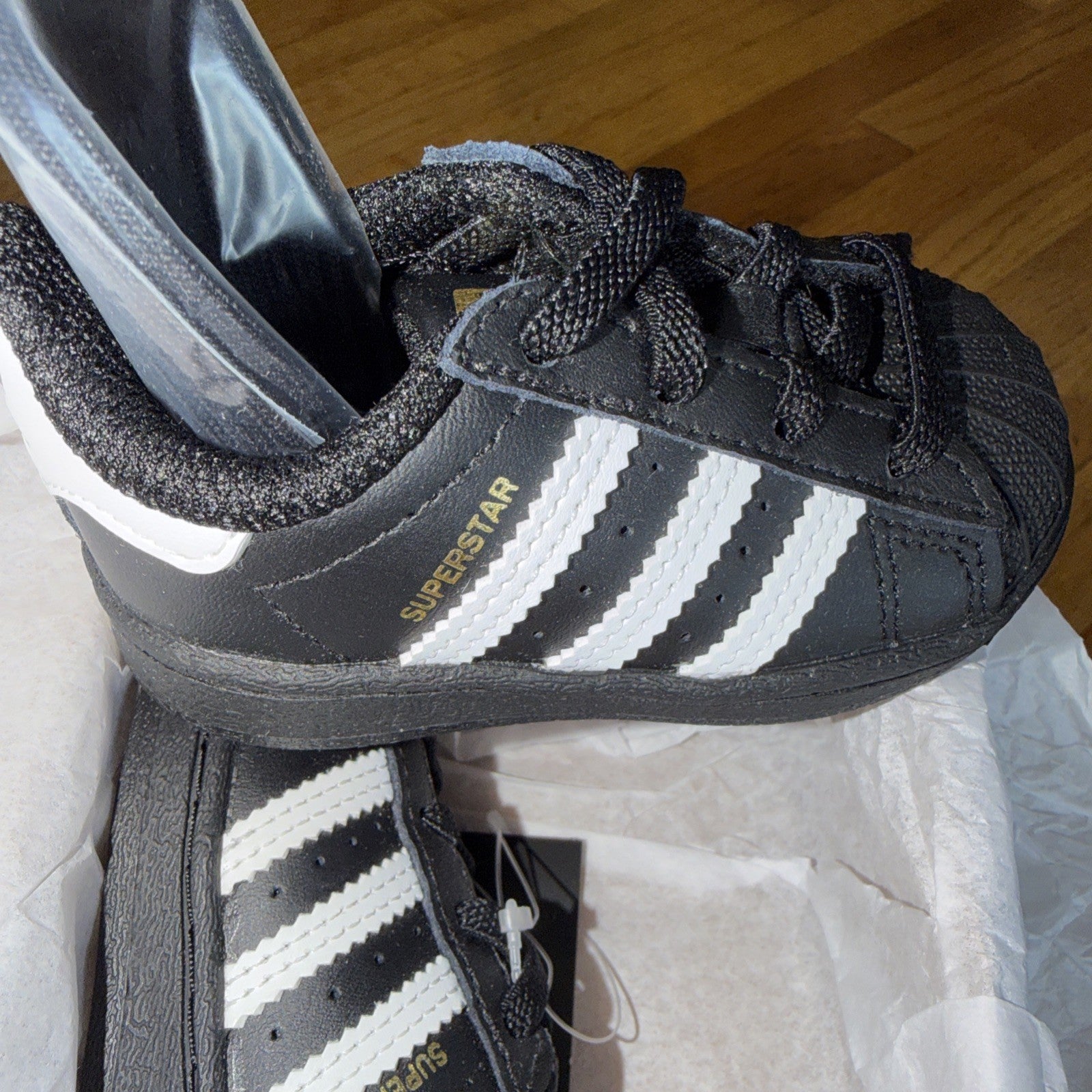 adidas Superstar EL I Unisex Kids Black White Athletic Sneakers Size 4K