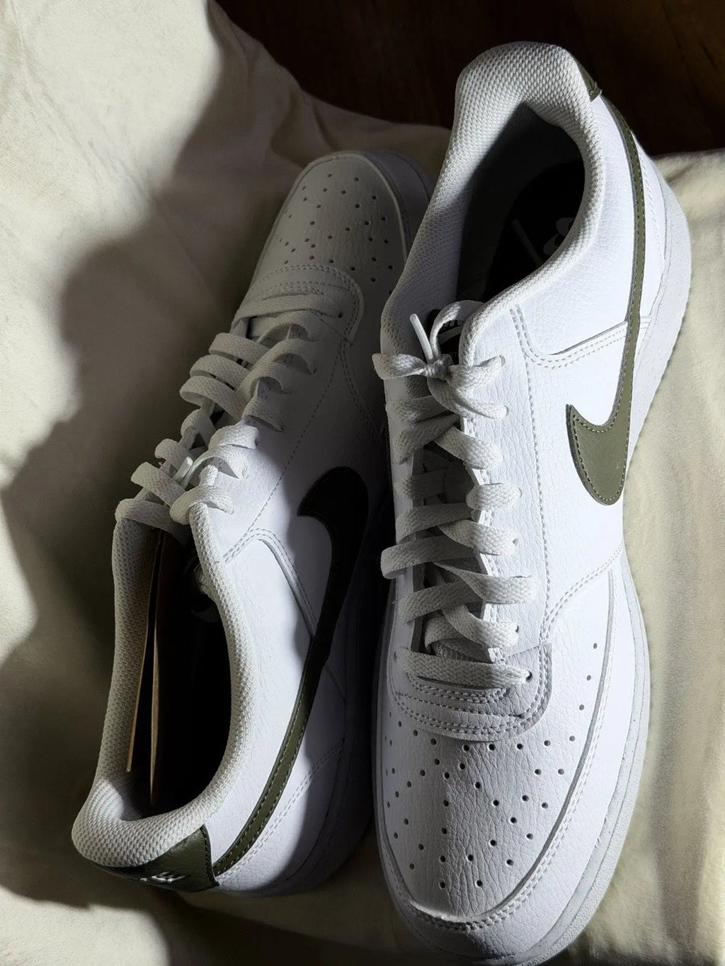 Nike Court Vision Next Nature Low White Medium Olive DH2987-116 Shoes Size 12