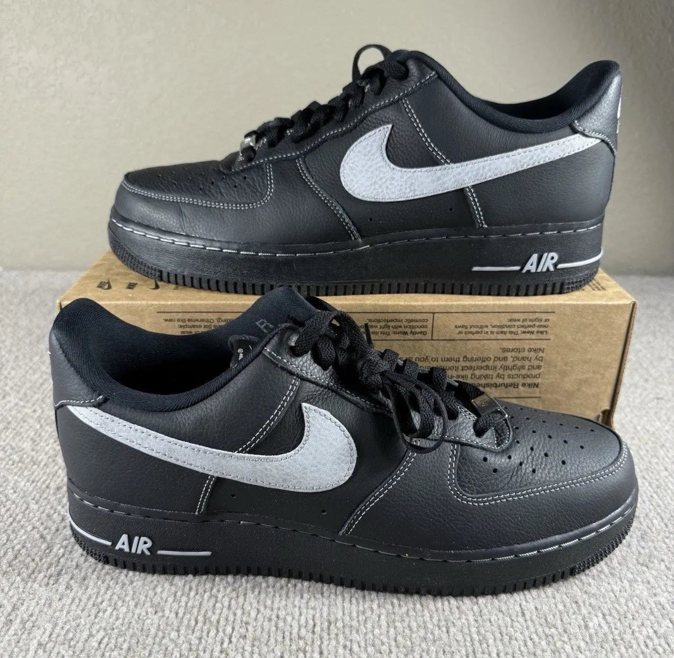 Nike Air Force 1 '07 LV8 Black/Wolf Grey-Black-Black (HQ2037 006) Shoes 11.5 Men