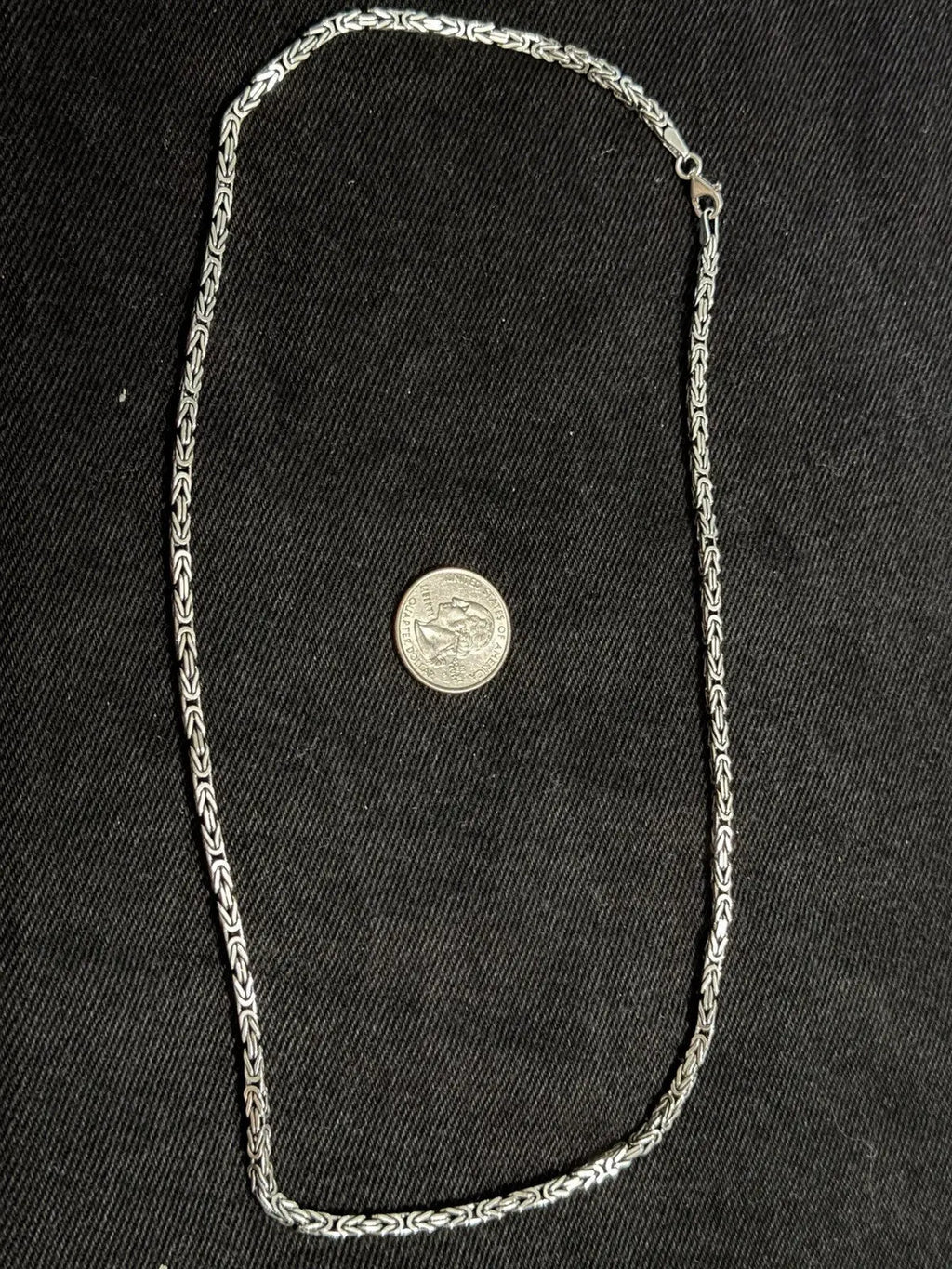 Premium Byzantine Chain Sterling Silver 23” 3.2mm 33 Grams