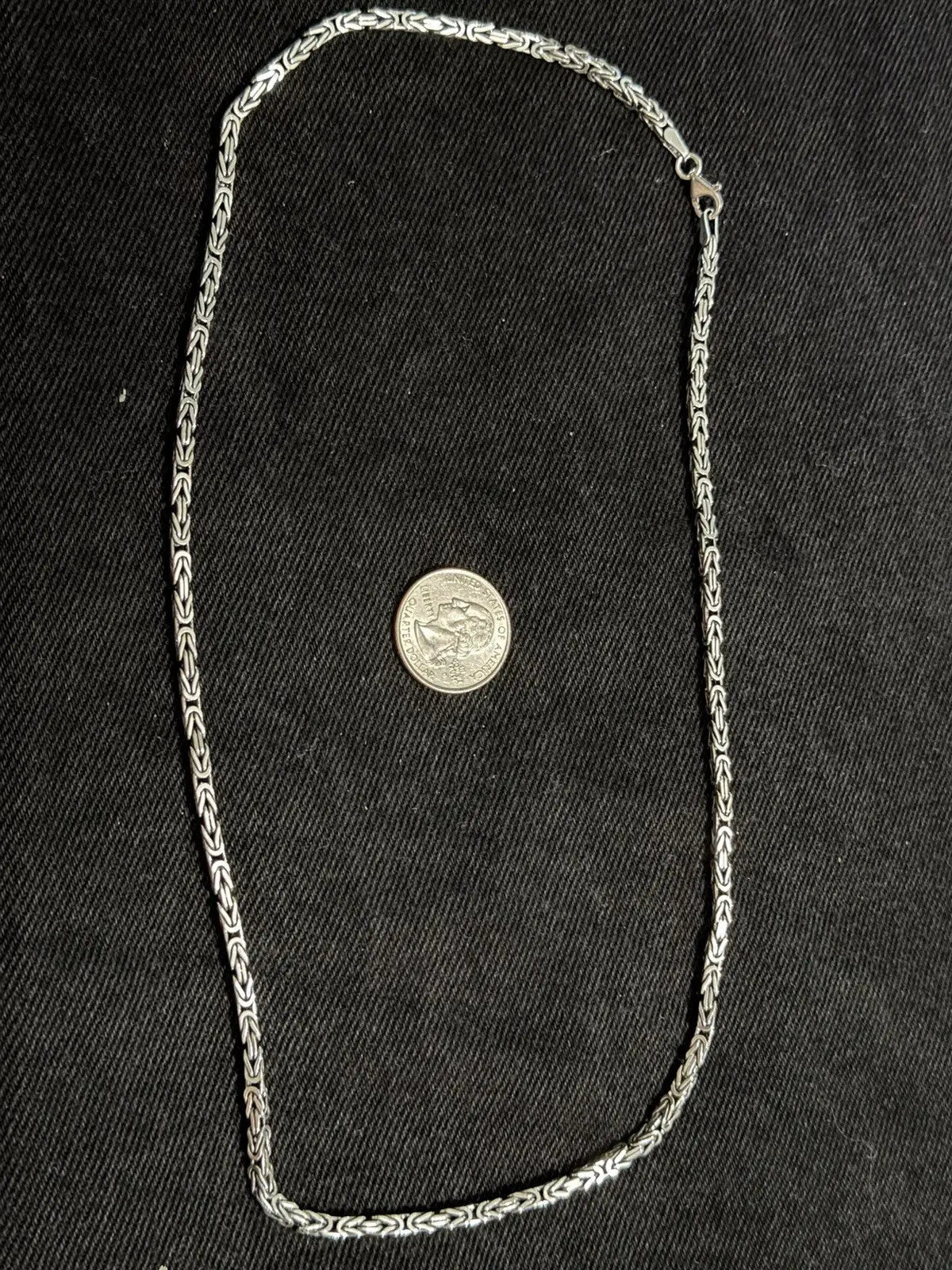 Premium Byzantine Chain Sterling Silver 23” 3.2mm 33 Grams
