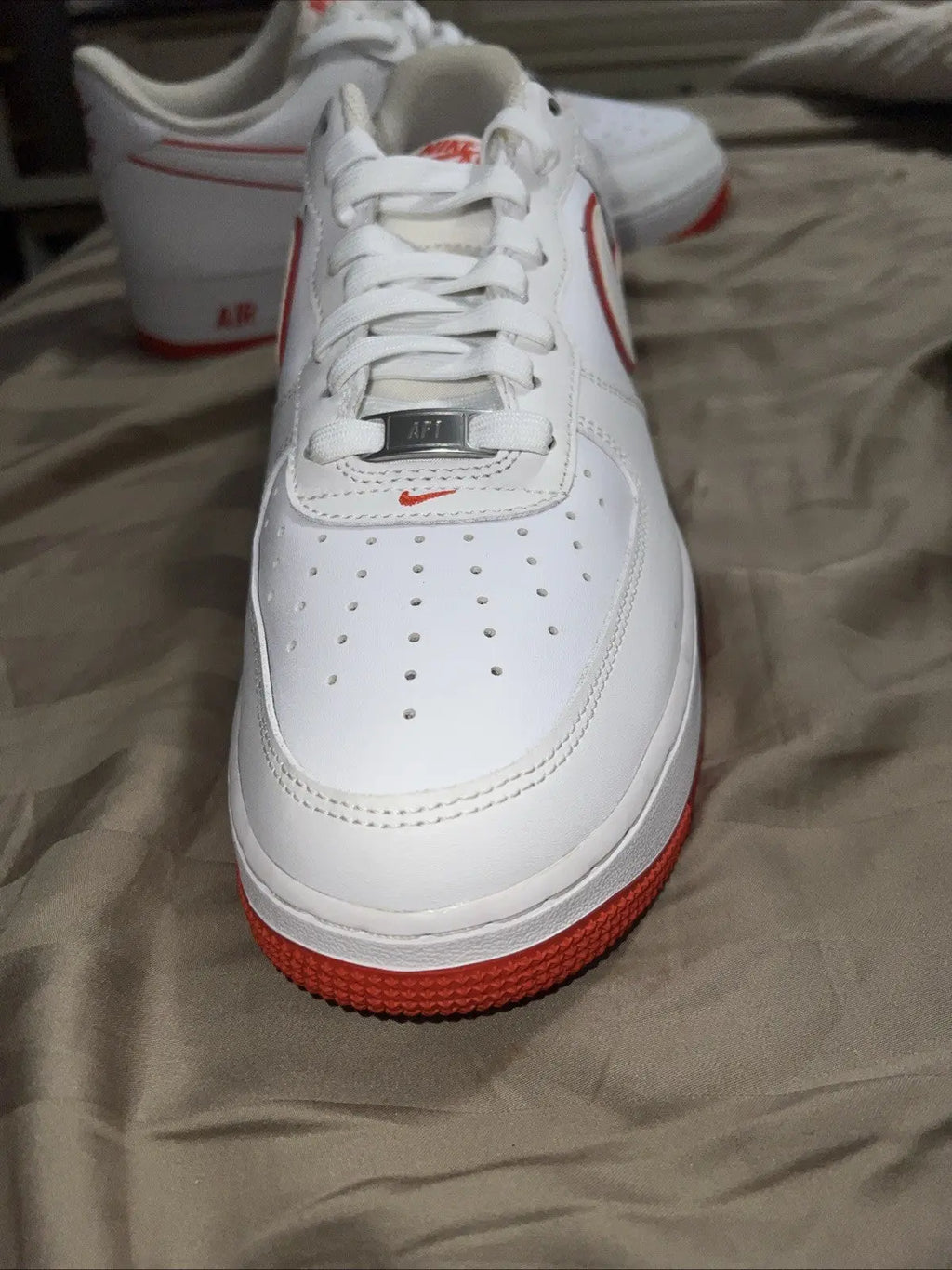 Size 10 - Nike Air Force 1 '07 White Picante Red